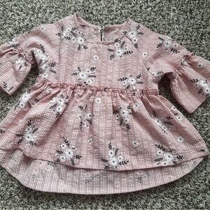 Floral Pink Girls Blouse